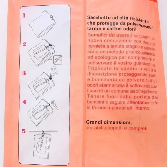 Вакуумный пакет для хранения вещей с крючком, 105×70 см, прозрачный