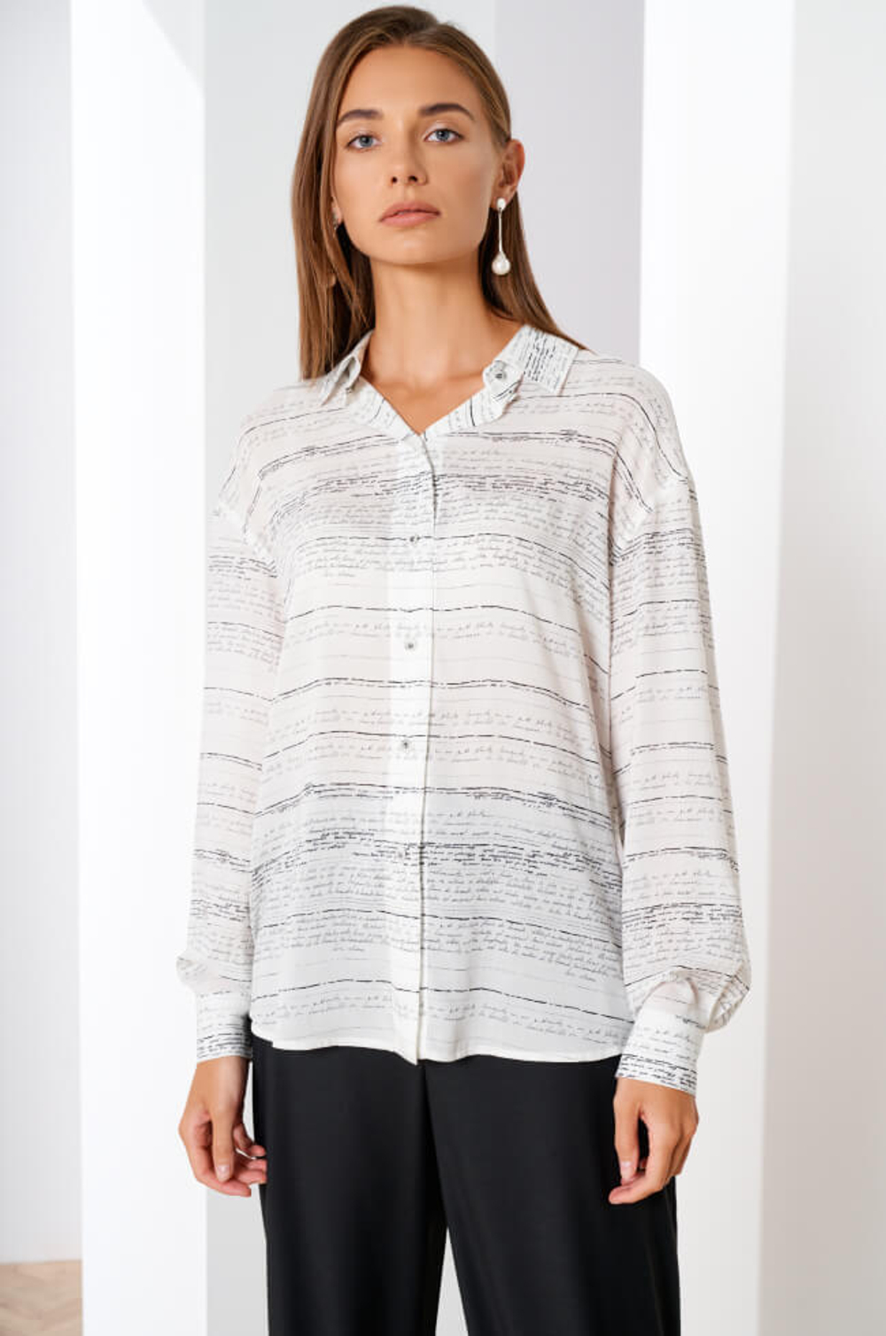 22333 Блузка женская (молочный принт)