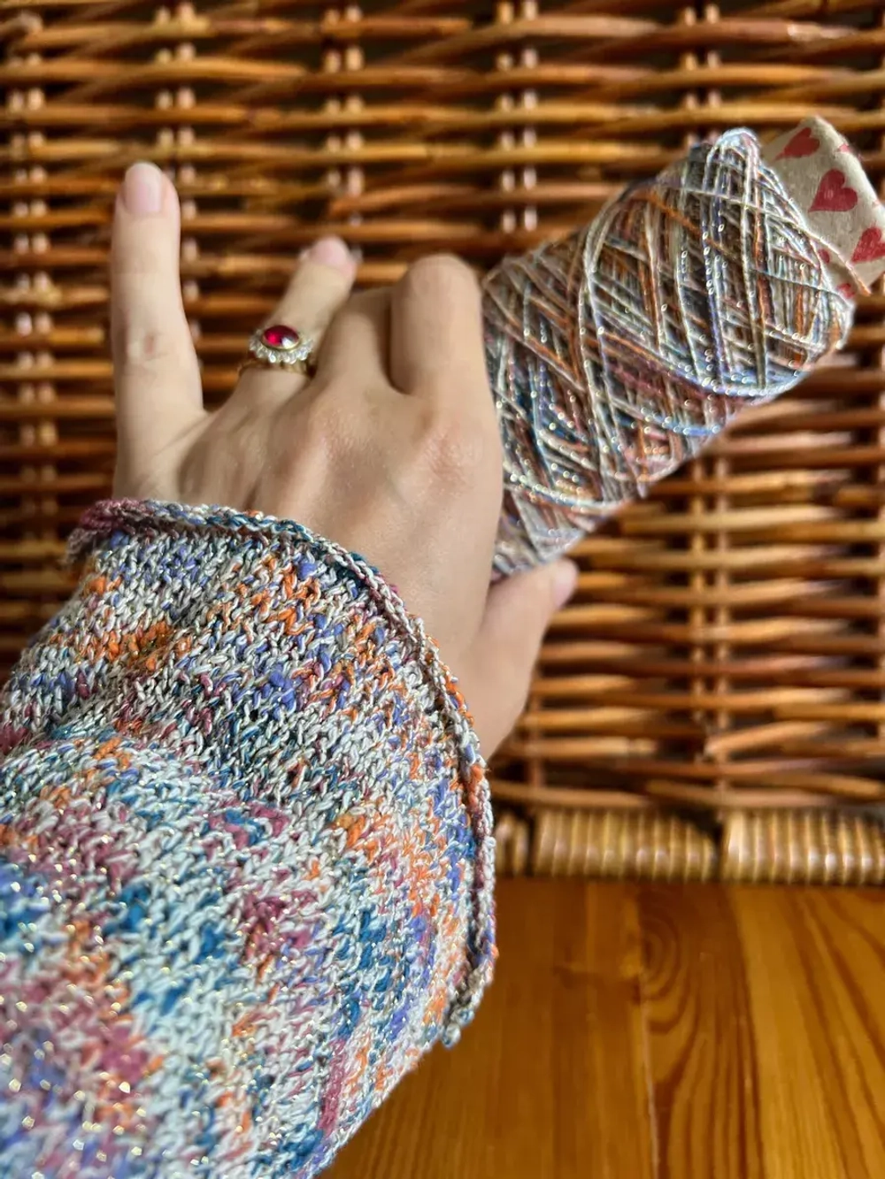 Пряжа для вязания Хлопок с люрексом