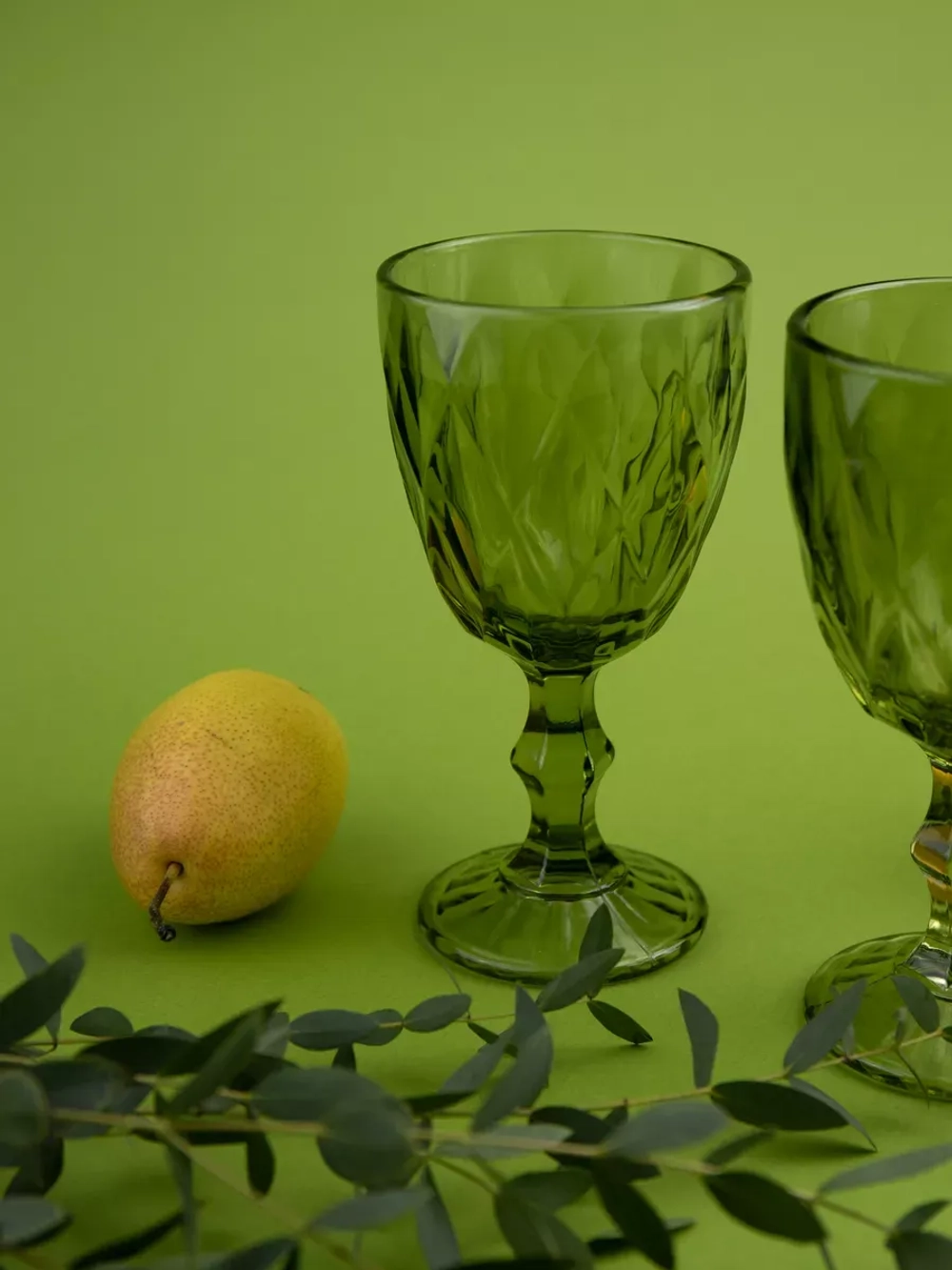 Набор фужеров для вина, 330 мл, 6 шт. зеленый