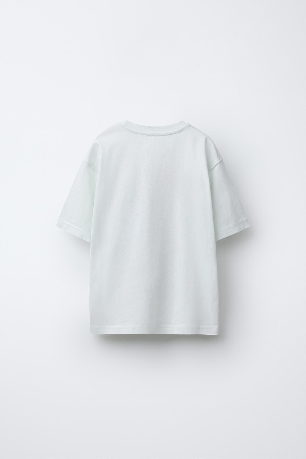 ZARA ФУТБОЛКА С ПРИНТОМ, СВЕТЛО-ЗЕЛЕНЫЙ