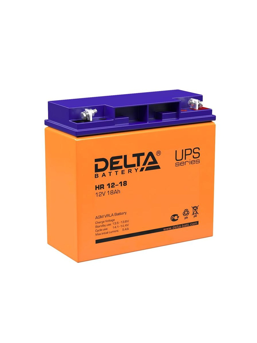 Аккумулятор UPS 12В 18А.ч HR 12-18 Delta 4614010180005