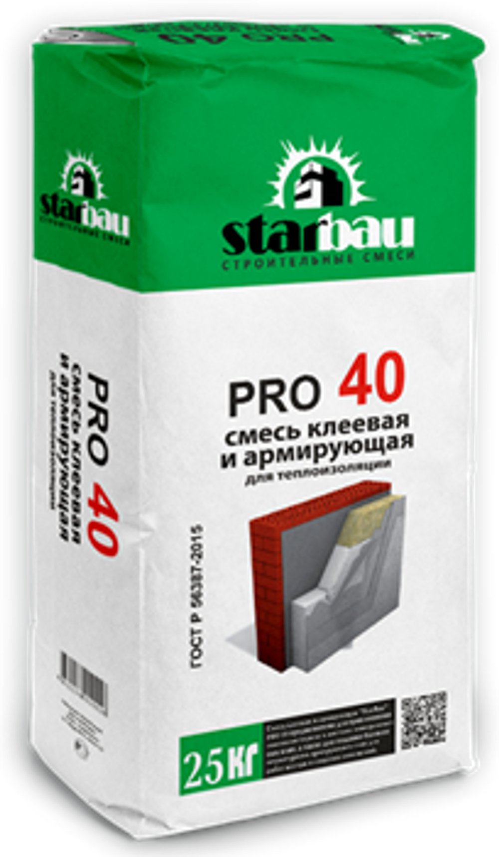 StarBau PRO 40 (Зимняя серия) Клей для приклейки и армировки (25 кг)