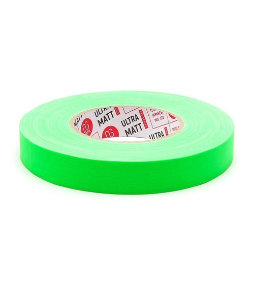 Клейкая лента Gaffer Tape@ultraMATT - Гаффа тейп 25мм/50м - Зеленый (Светится в ультрафиолете)