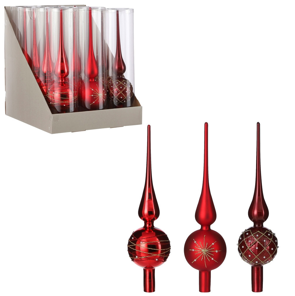 Набор верхушек 12шт 31см House of Seasons Классический красный 3 вида в ассортименте