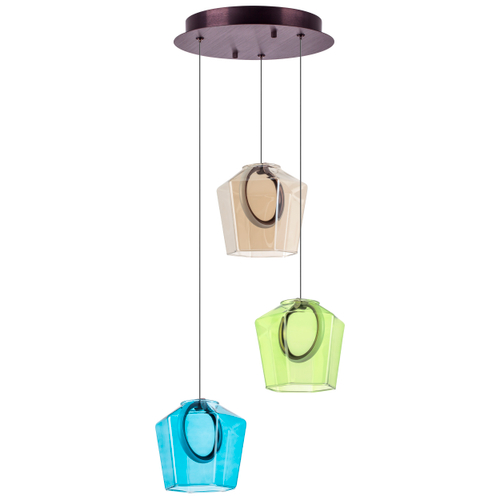 796139 Люстра CARAMELLO LED 3х6W 330LM КОФЕЙНЫЙ/МУЛЬТИКОЛОР 3000K