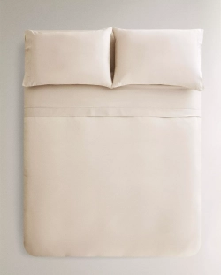 ZARA HOME (300 НИТЕЙ) ПОДОДЕЯЛЬНИК ИЗ САТИНА, ЭКРЮ