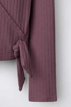 ZARA ЛОНГСЛИВ В РУБЧИК «БАЛЕТ», ПУРПУРНЫЙ