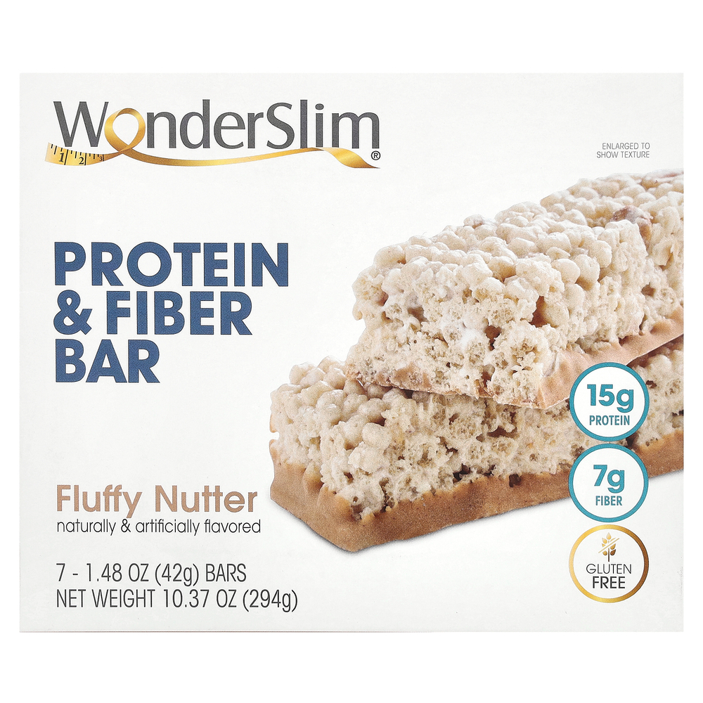 WonderSlim, батончик с протеином и клетчаткой, пушистый орех, 7 батончиков по 42 г (1,48 унции)