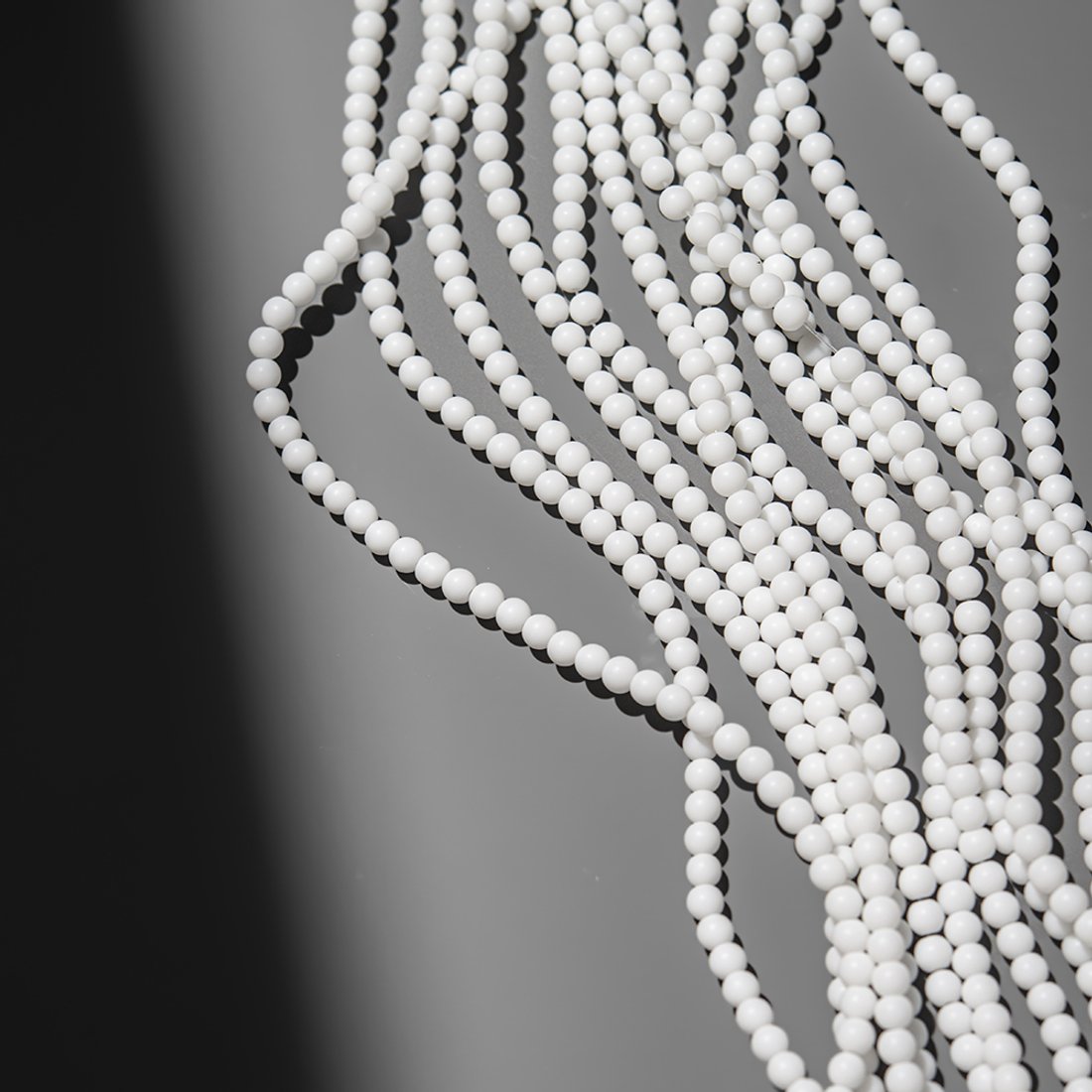 Керамические бусины, матовый белый, шар 4,5мм