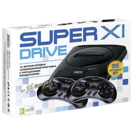 Игровая приставка 16gamebit Super Drive 11 (95 встроенных игр, 2 джойстика, AV кабель)