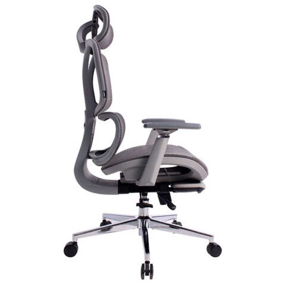 Кресло BRABIX PREMIUM "Evolution ER-700", подножка, слайдер, синхромеханизм, сетка, серое, 532948