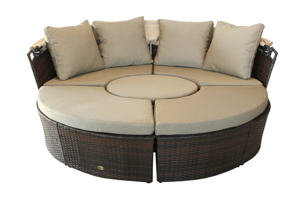 Набор мебели Garden Story Ракушка 2 кор.(ротанг темно-коричневый, подушки бежевые)