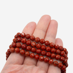 Яшма красная натуральная, 6,3мм, шар, микроогранка