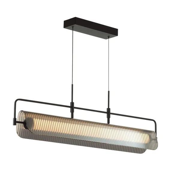 5056/35LA L-VISION ODL24 457 черный/дымчатый/металл/стекло/акрил Люстра LED 35W 3000К LINER