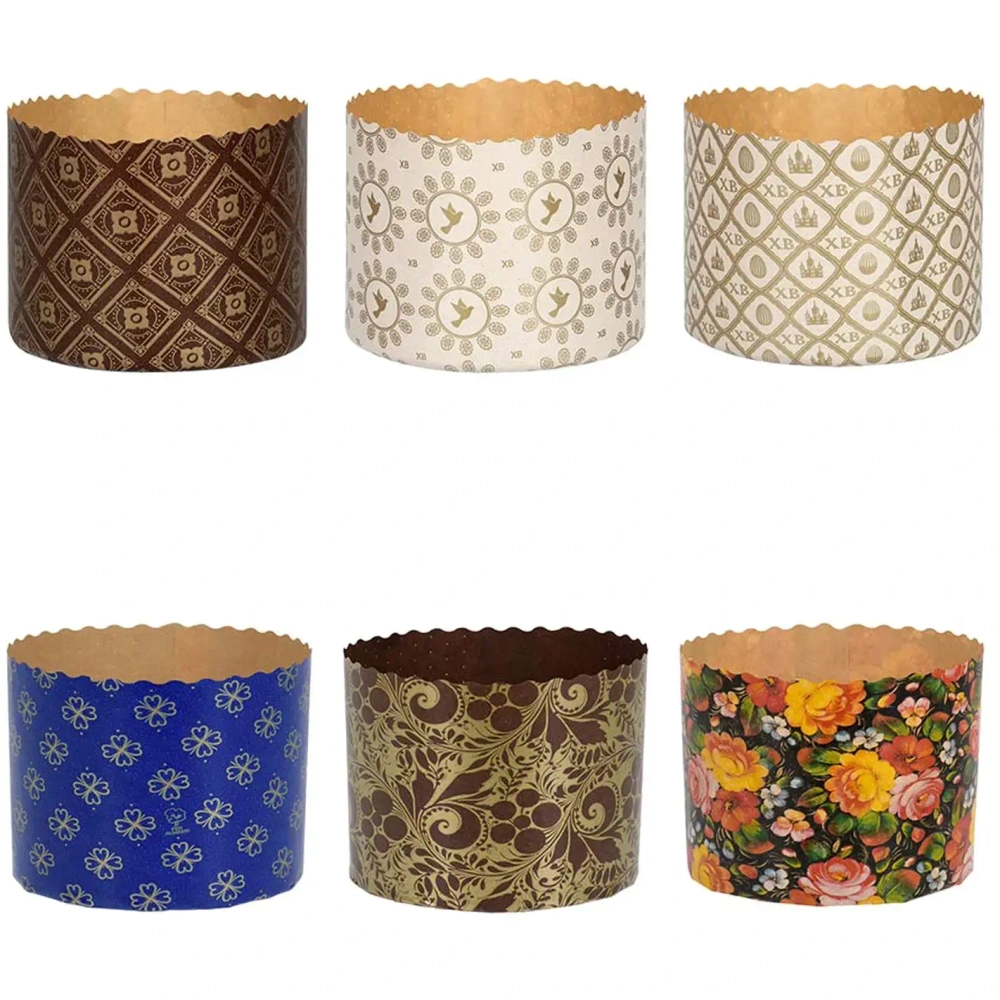 Набор бумажных форм для выпечки куличей «Пасхальный» 1л d-11*8,5см, 3шт дизайн в ассортименте «Marmiton»