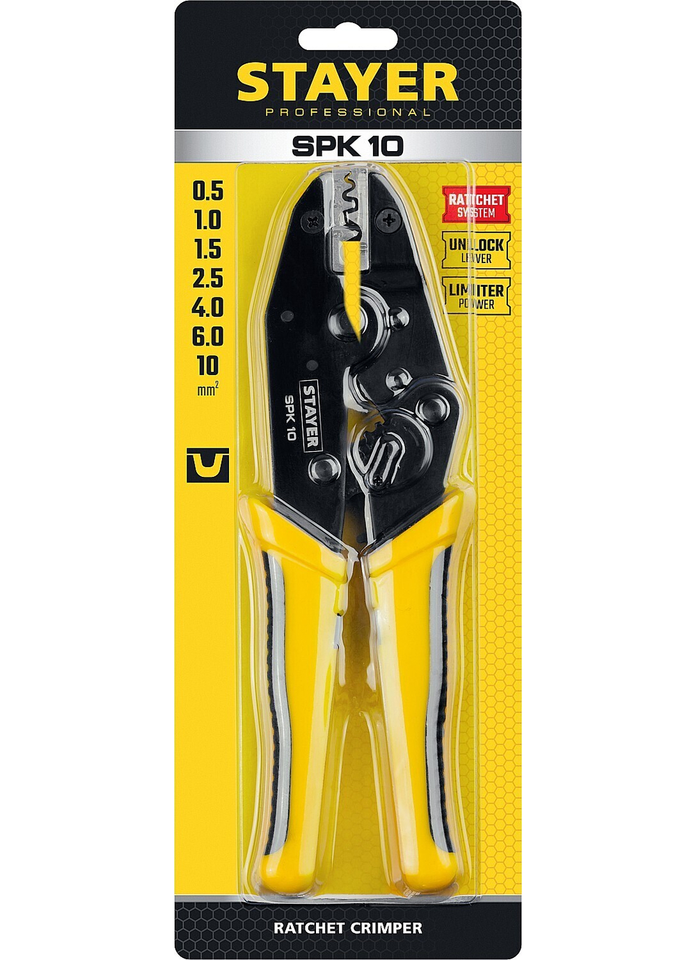 STAYER SPK-10, 0.5 - 10 мм2, пресс-клещи для медных наконечников, Professional (45440)