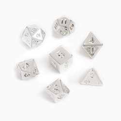Набор 7 кубиков для Dungeons and Dragons, серебро