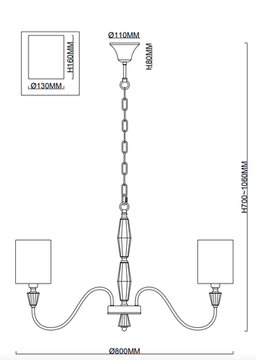 Люстра подвесная 8*Е14 1051/05/08P бронза Estetio Stilfort
