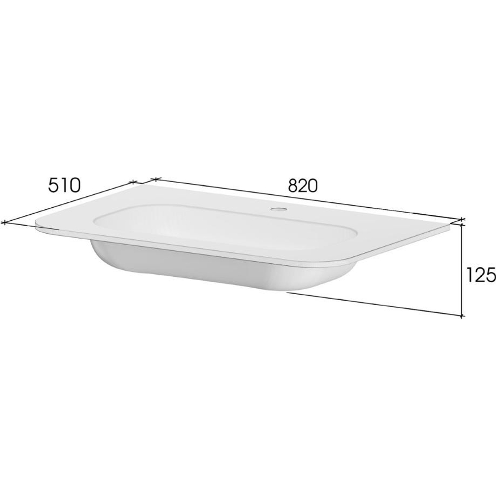 Тумба c раковиной VOI 786-080-MW+782-080-R-MW 80 см, на 1 отверстие, рифленая, MATT WHITE