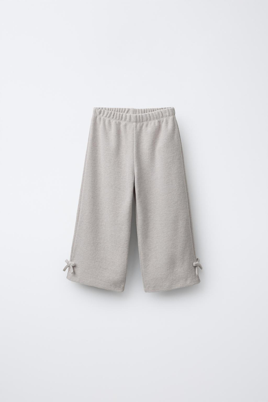 ZARA БРЮКИ-КЮЛОТЫ SOFT TOUCH С ЗАВЯЗКАМИ, ПЕСОЧНЫЙ МЕЛАНЖ