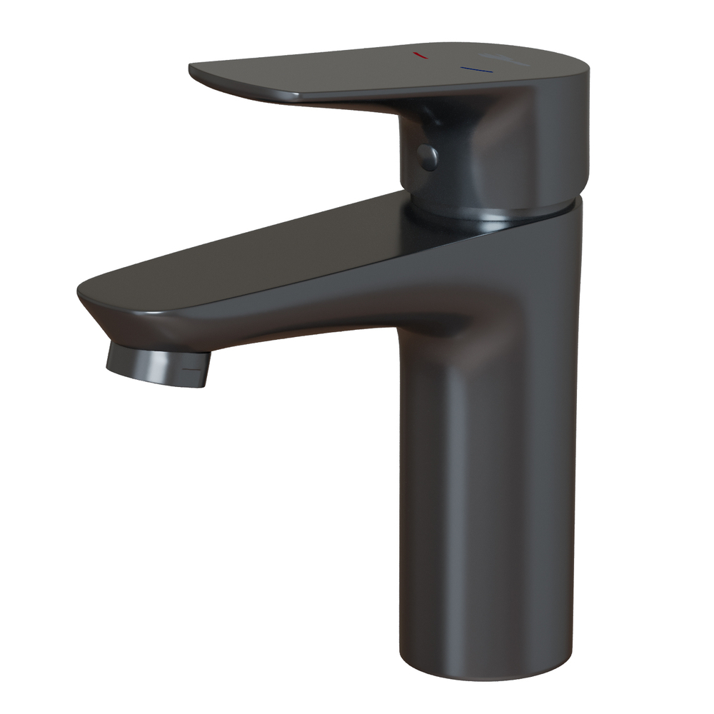 Смеситель для раковины 35k MIXLINE ML14-04GR б/отв п/гайку ГРАФИТ(без подводки)