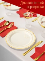 Набор одноразовых пластиковых тарелок с каймой Золото" 23 см 20 шт.