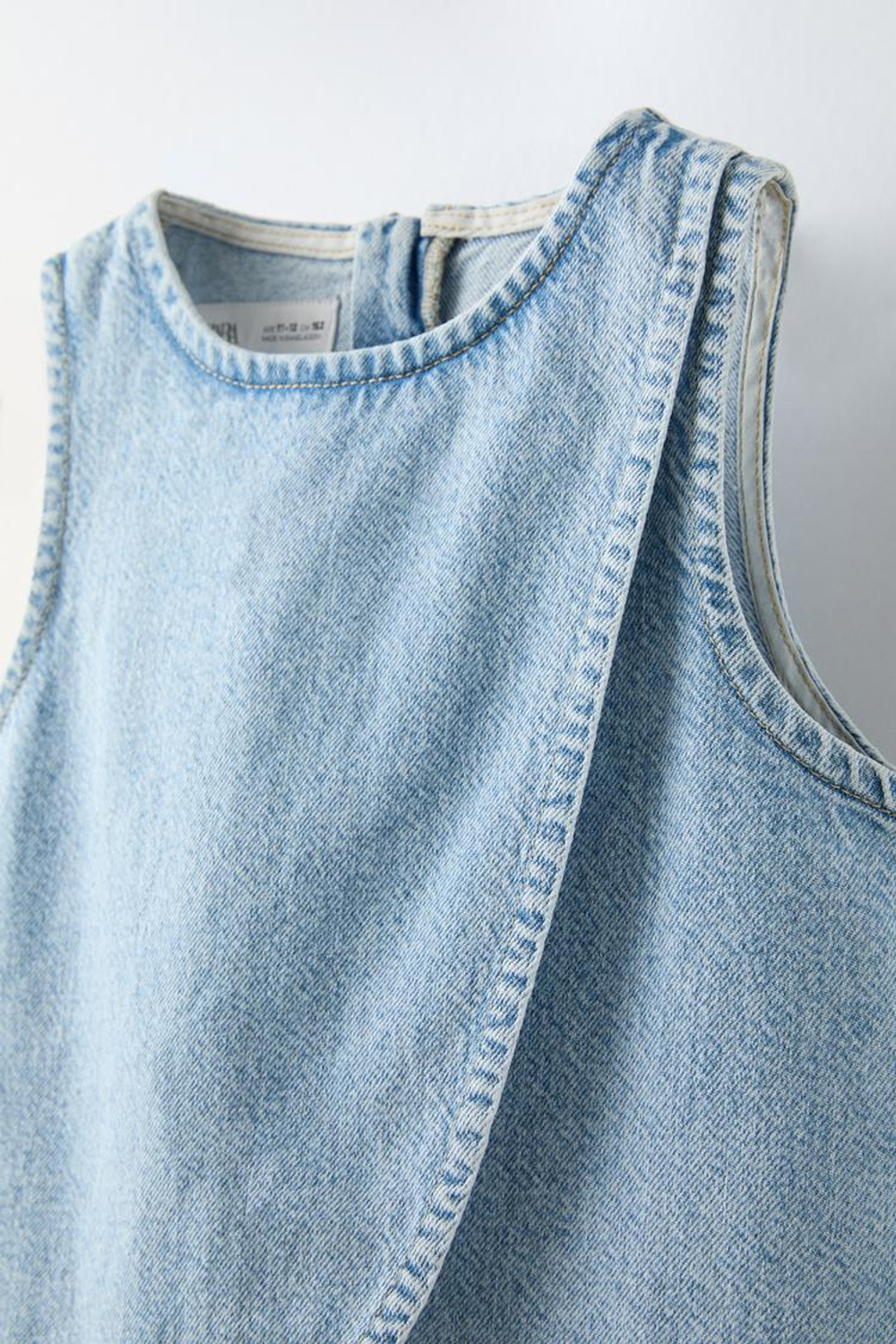 ZARA ДЖИНСОВЫЙ ТОП БЕЗ РУКАВОВ, СИНИЙ