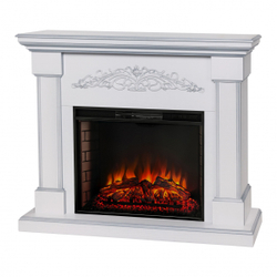 Электрокамин RealFlame Ofelia 26 WT дуб белый с серебряной патиной с очагом Epsilon 26 S IR