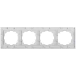 Рамка для розеток и выключателей Intro Accent 6-504-01 на 4 поста, СУ, белый | Intro
