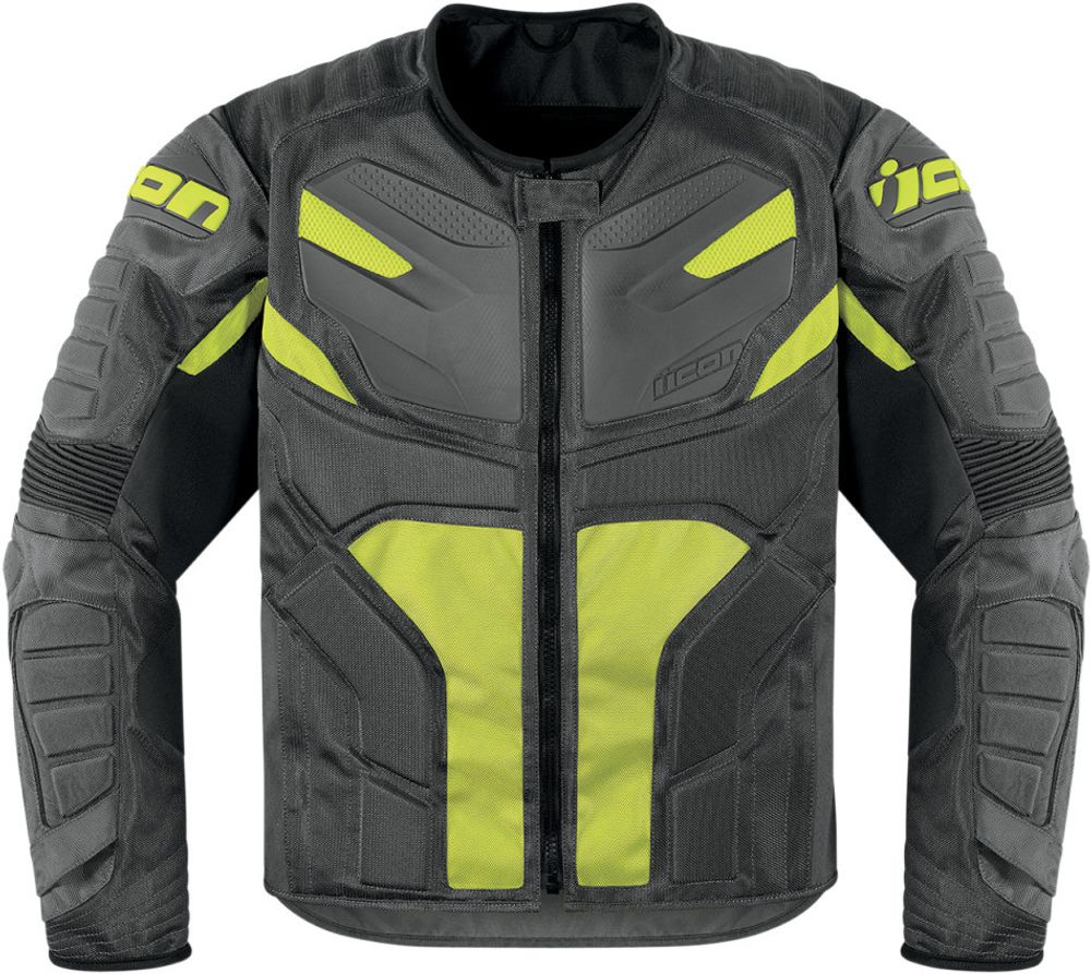 Мотокуртка - ICON OVERLORD RESISTANCE (текстиль, серо-зеленая)