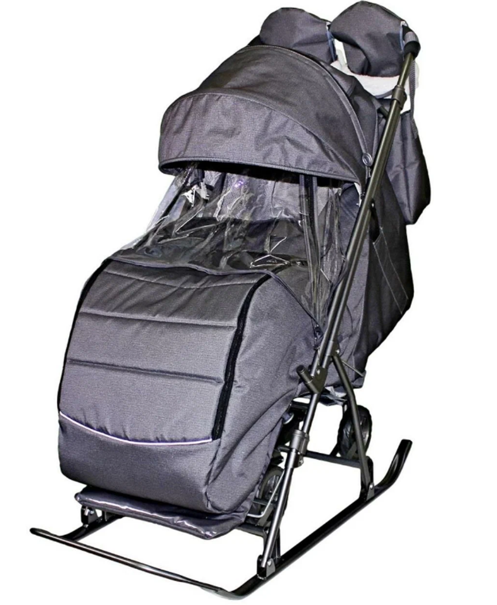 Санки коляска GALAXY KIDS 3-2 С серебро.