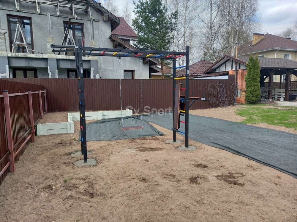 Монтаж уличной шведской стенки Sv Sport Рукоход (4 вертикальных столба)