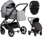 Детская коляска Tutis Leo 3 Plus 3 в 1 с автокреслом Beno Black 1582227 Stone Grey
