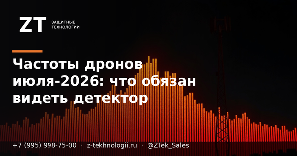 Частоты дронов июля-2026: что обязан видеть детектор Частоты дронов июля-2026: что обязан видеть детектор