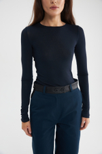 Лонгслив «Light» slim темно-синий