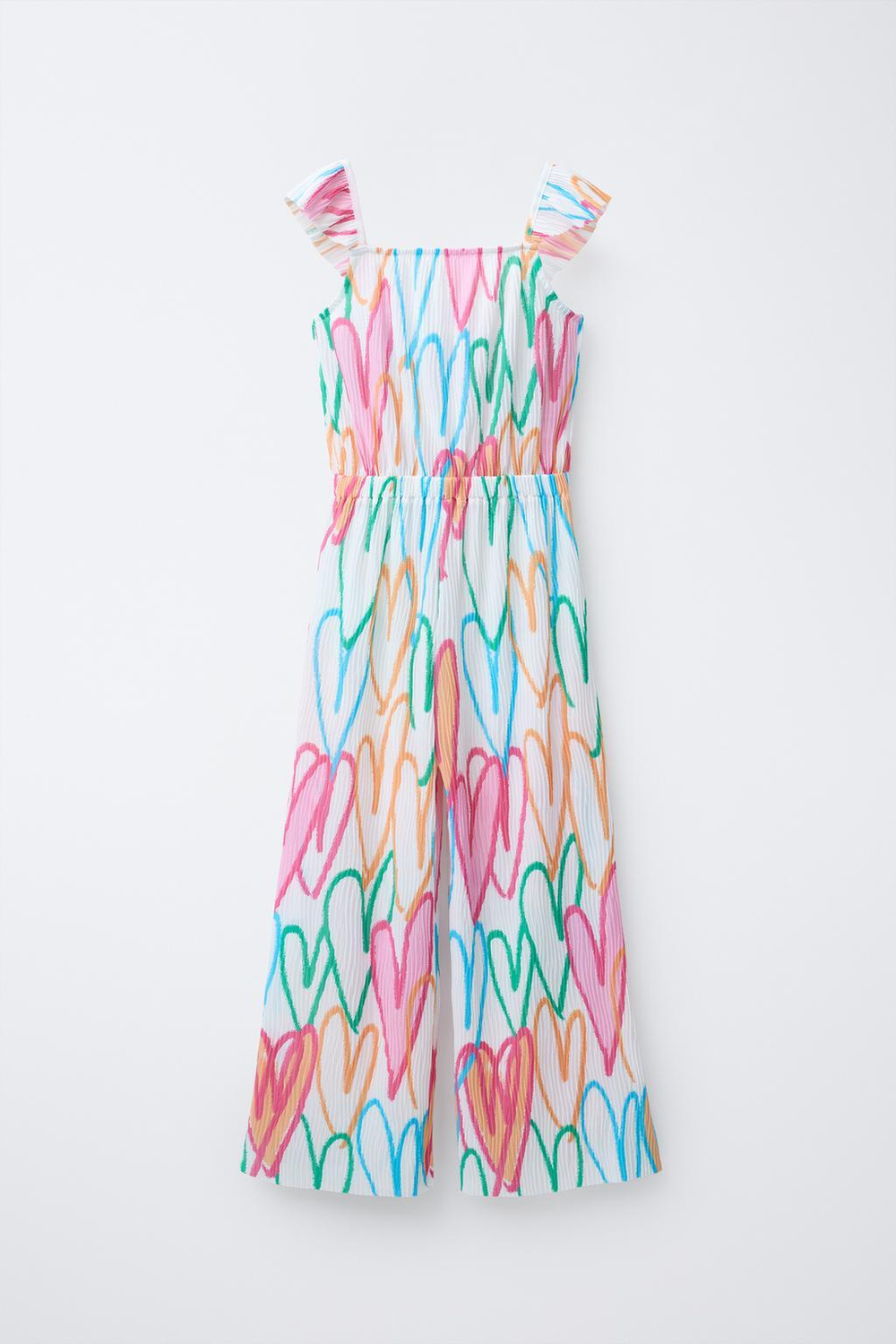 ZARA КОМБИНЕЗОН СО СКЛАДКАМИ И ПРИНТОМ, ОРАНЖЕВЫЙ