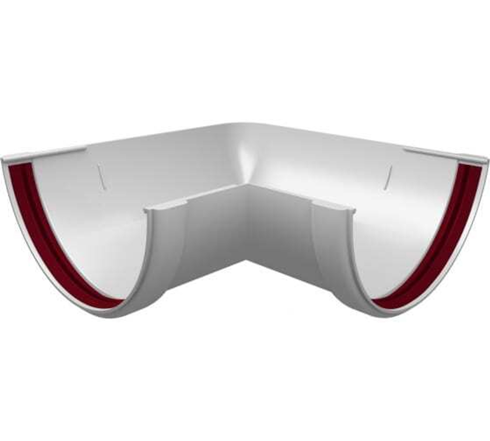 Угол желоба универсальный ПВХ стандарт белый 90 град.GL