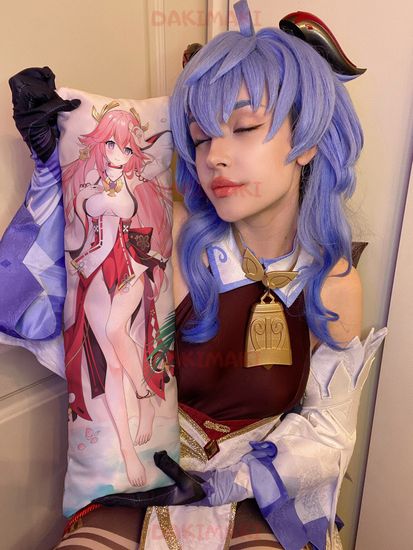 Мини дакимакура Яэ Мико из Геншин Импакт | Genshin Impact арт. M0943, 60х20 см