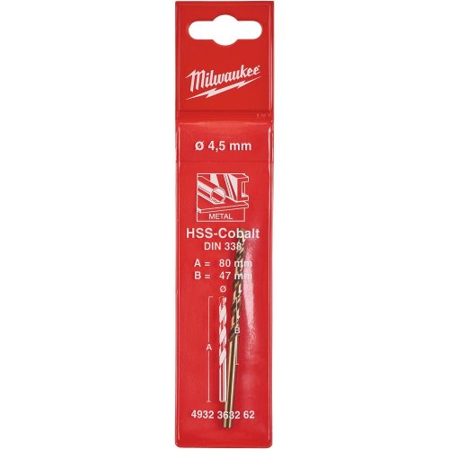 Сверло Milwaukee HSS-CO по металлу 4,5 мм