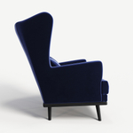 Мягкое кресло с ушами Фантазёр Z-15 (Синий 49) на высоких ножках, для отдыха и чтения книг. В гостиную, балкон, спальню и переговорную комнату.