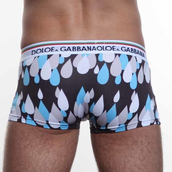 Мужские трусы боксеры в голубую каплю Dolce Gabbana Colorful Drops черный