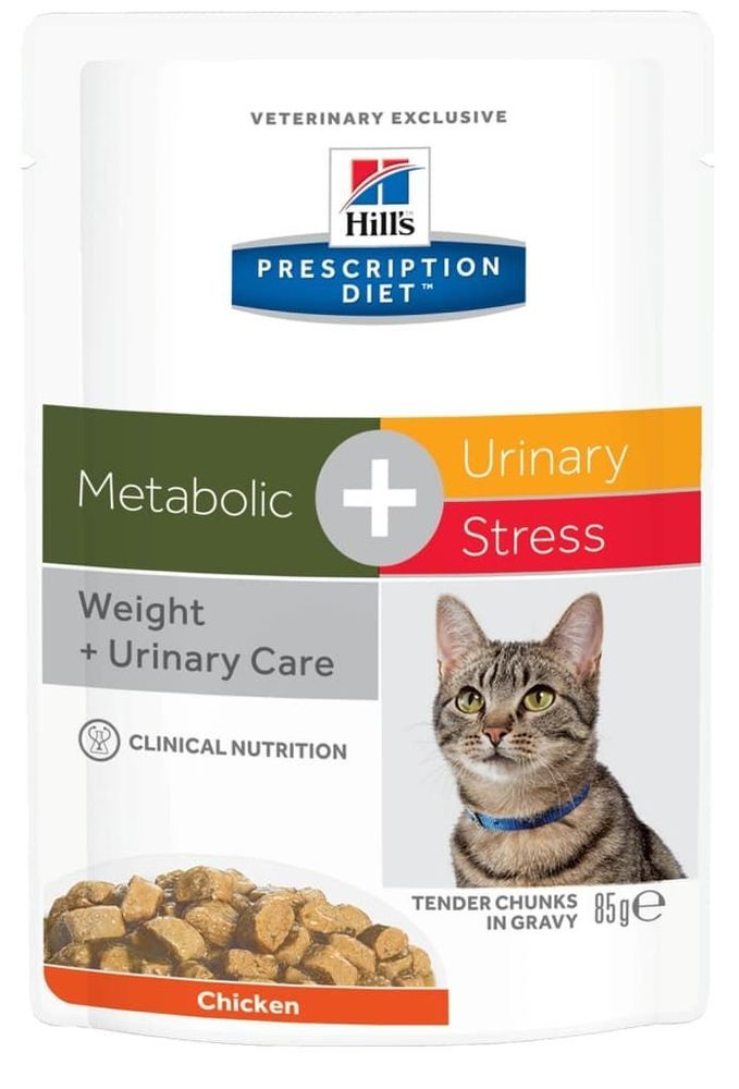 Hill&#39;s PD Metabolic+Urinary Stress 85г пауч корм д/кошек курицей
