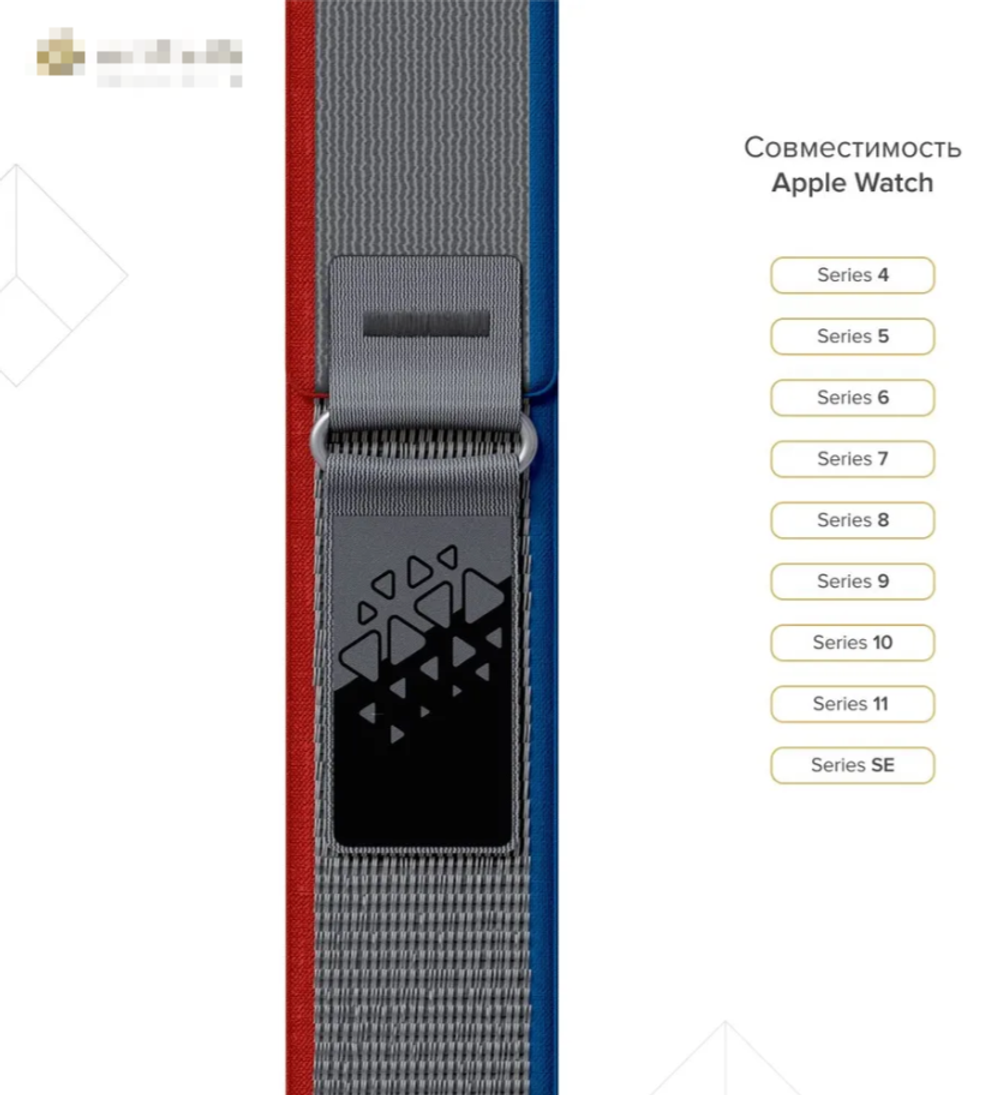 Нейлоновый ремешок для Apple Watch 40/41/42 mm Lyambda Premium Meleph DSN-26-40-7 Red/Blue/Gray