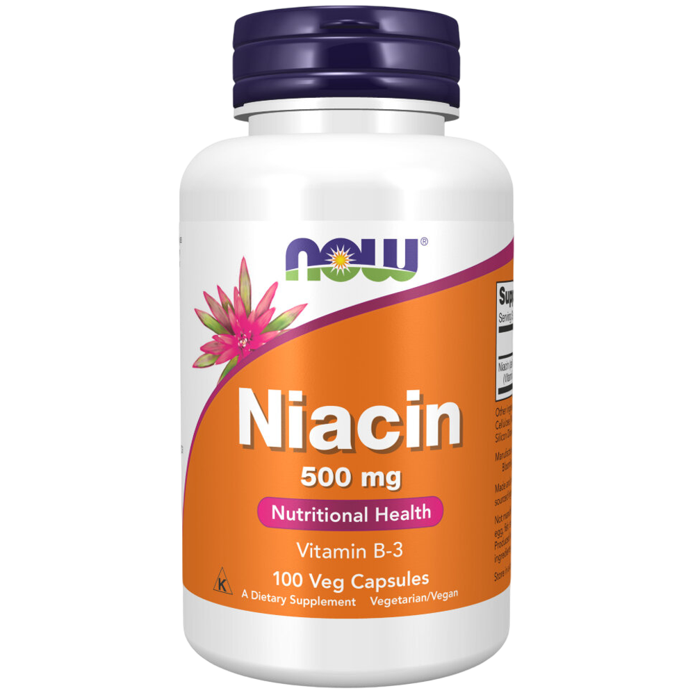 Now Foods Niacin 500 mg 100 veg capsules, Витамин B3 ( Ниацин )