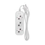 Удлинитель 3 гнезда, 1,5м, 2х0,75мм², б/з, белый PROconnect