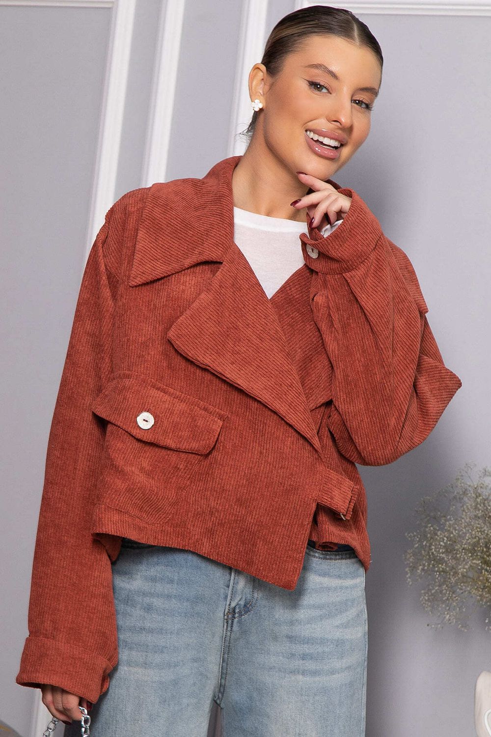 Жакет укороченный Динара (коричневый) Б14327-39М LT Collection