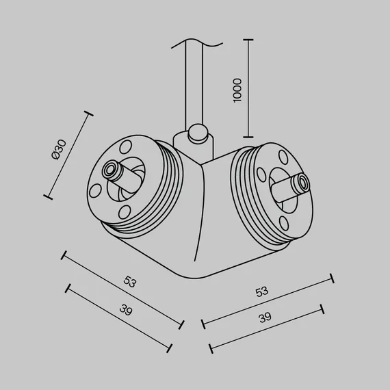 Угловой коннектор для системы Shelf с вводом питания Technical ca014lc-p-b