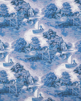 Гобелен Гравюра Кобальт