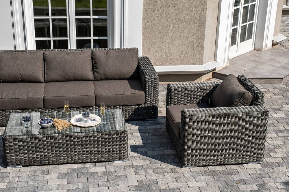 "Боно" лаунж-зона из искусственного ротанга, цвет графит